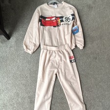 Disney Pixar Cars Lightning McQueen Boys Outfit Set Sweatshirt Pants Size 6