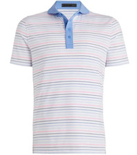G/Fore Men's Large Snow Multi Stripe Jersey Modern Spread Collar Polo MSRP 120