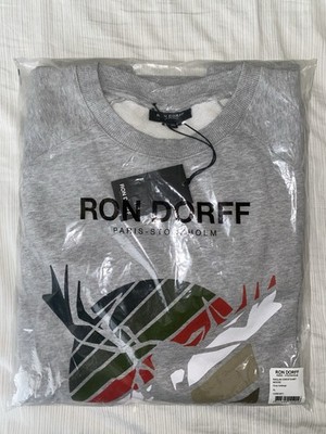 Ron Dorff RAGLAN SWEAT SHIRT MOOSE Grey Melange XL BRAND NEW W/ Tags Paris