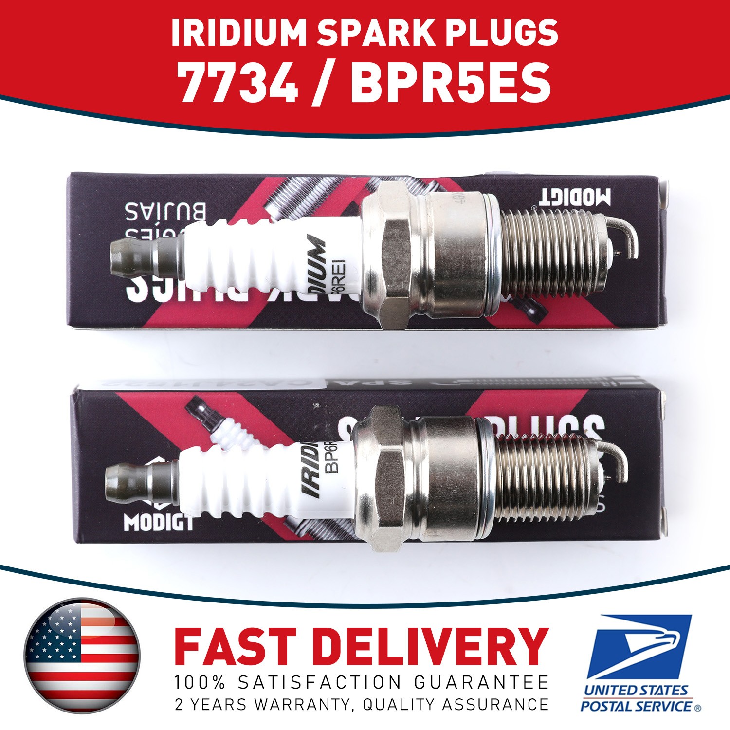 Set of 2 For NGK 4006 BPR5ES 7734 Iridium Spark Plugs for Renault Dodge Suzuki