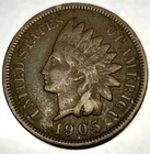 1905 Indian Head Cent Penny Fine Condition 1c One Cent US Coin-2582
