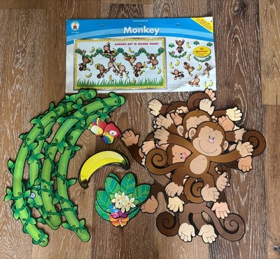 Vintage Y2K Carson Dellosa Monkey Bulletin Board Set