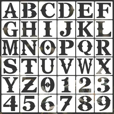 36 Stück Buchstaben Und Zahlenschablonen 15cm Wiederverwendbare Alphabetschab...