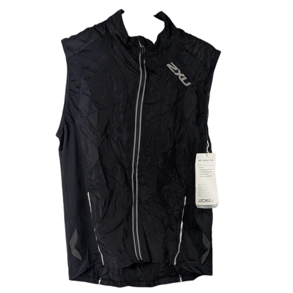 2XU Vaporize Vest Triathlon Jersey Black Mens Medium Wired Breathable - Image 3 of 4