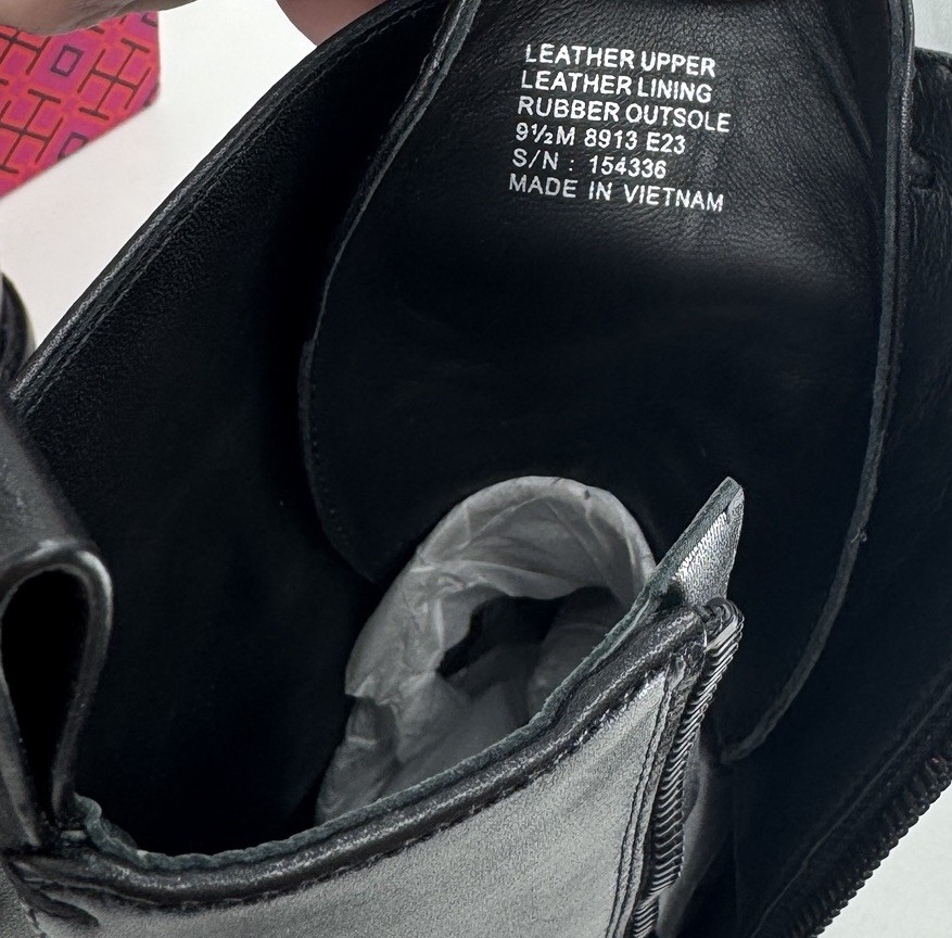 Tory Burch Double T Combat Boots size 9.5 Perfect Black Glossy Calf Leather thumbnail 8