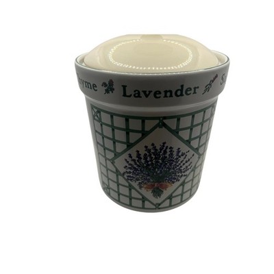 Certified International Lavender Herb Garden Ceramic Canister Holly Holderman