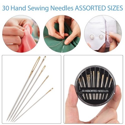 30 Stück Ösennadeln verschiedene Nähnadeln Handnähen Sticken mit Etui