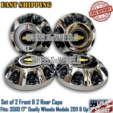 New 4pc. 2011-2024 Silverado 3500 17 Dually Wheel Chrome Center Hup Cap Bk Logo New 4pc. 2011-2024 Silverado 3500 17 Dually Wheel Chrome Center Hup Cap Bk Logo