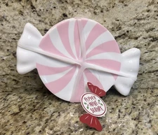 Peppermint Square Set 4 Pink Candy Shaped Melamine Appetizer Plates Christmas