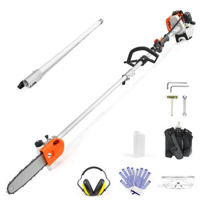 #ad #ad 26CC 2 Cycle Gas Powered Pole Saw Tree Trimming Cordless Extension Chainsaw $174.99