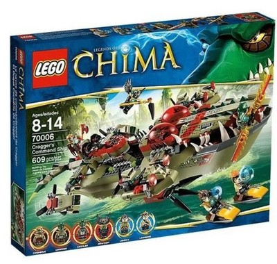 LEGO LEGENDS OF CHIMA 70006 Cragger's Command Ship RETIRED 100% Complete Set