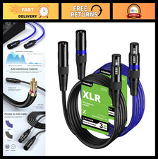 XLR Cables 3FT 2 Pack, Male to Female Microphone Cable for Audio  Speaker Setup