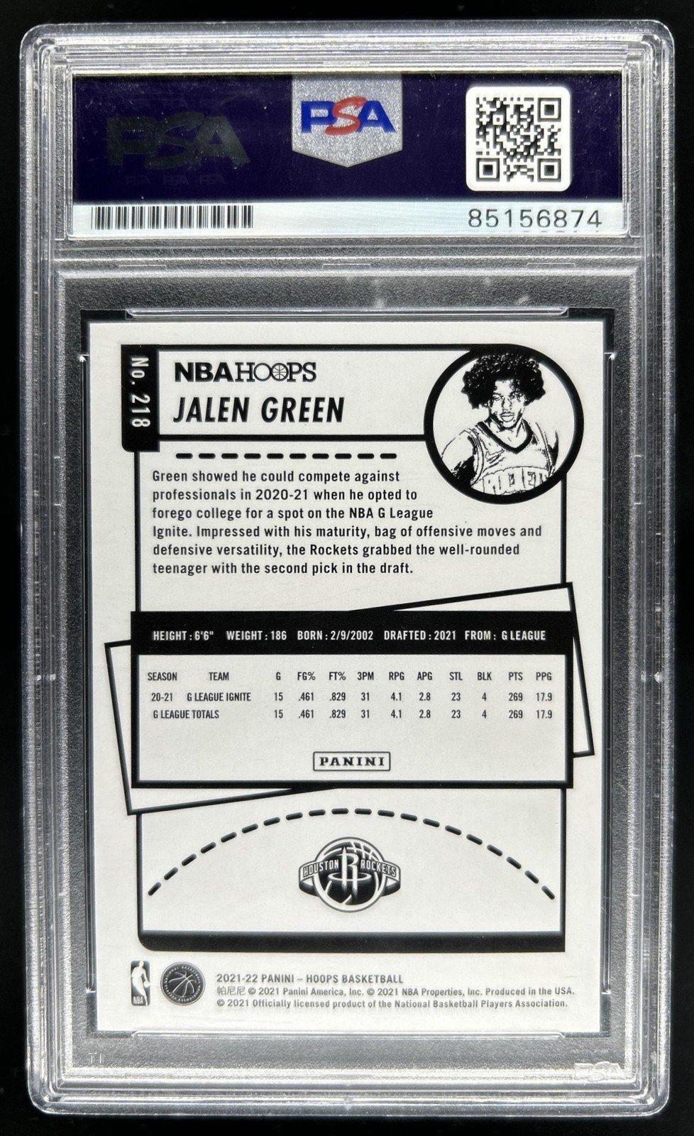 Trading Card Jalen Green IP Autograph PSA DNA Authentic Auto view 2