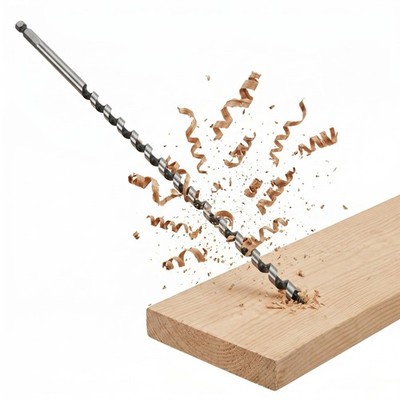 SOMADA 3/8-Inch x 17-Inch Auger Drill Bit for Wood, Hex Shank 3/8''x17'' Silver
