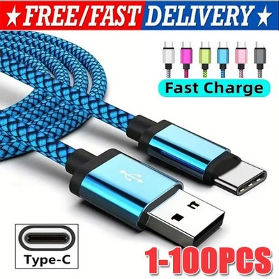 Braided USB Type-C For iPhone 17/16/15 Cable Fast Charger Charging Data Cord Lot