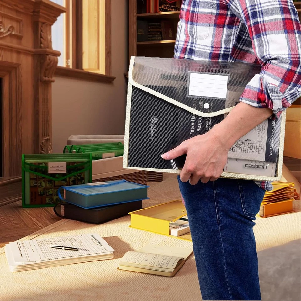 Plastic File Folder, 9 Pcs Large-Capacity Poly Envelope Expanding Wallet Docu... - Image 2 of 4