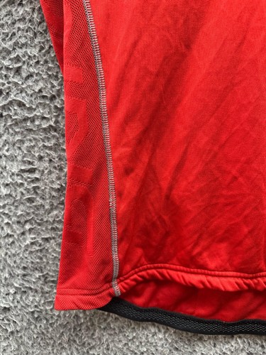 Briko High Neck Quarter Zip Classic Short Sleeve Cycling Jersey Red Mens Size L - Picture 5 of 12