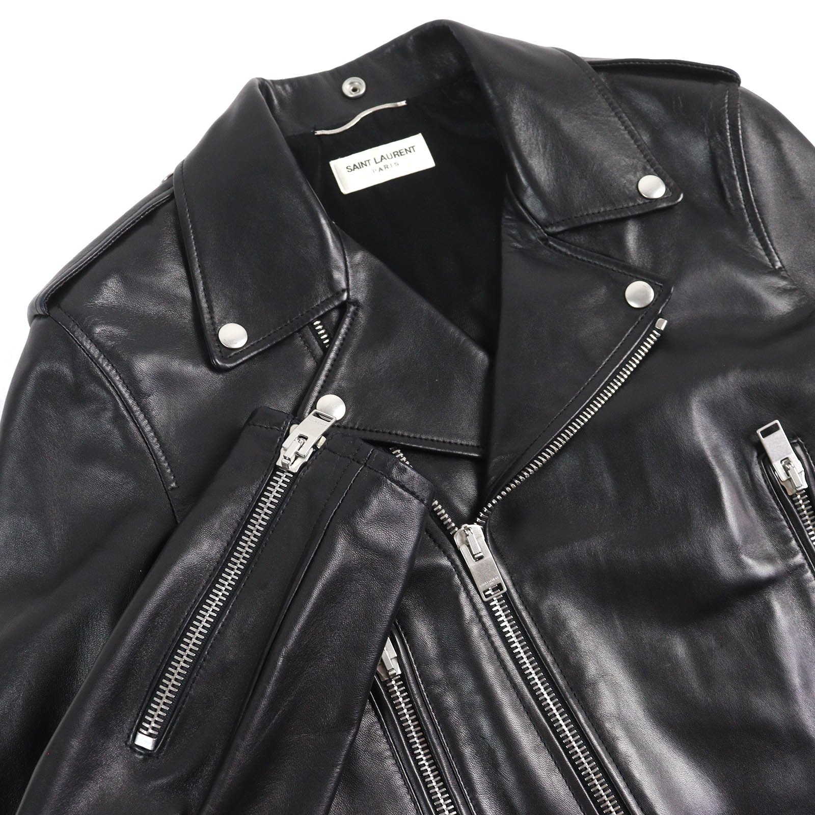 Giacca pelle agnello moto Saint Laurent Eddy Classic 48 in buone condizioni