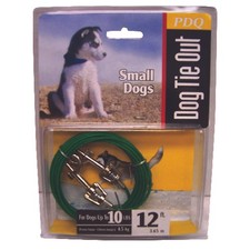 PDQ Green / Silver Tie-Out Vinyl Coated Cable Dog Tie Out Small Pack of 5 
