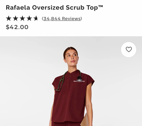 FIGS Women’s XS Burgundy Rafaela Top Zamora High-Waisted Jogger Scrub Set
