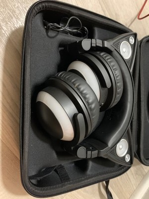 Brookstone Limited Edition Black Cat Ear Headphones with Case