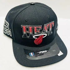 Pro Standard Miami Heat Wordmark Est. Snapback Hat Cap Adjustable Black NBA