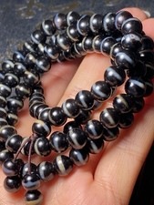 Energy Tibetan Old Agate 1 Line Medicine Totem Dzi Bead 108 Prayer Necklace