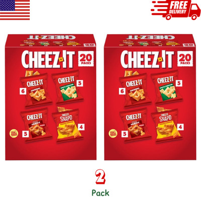 Cheez-It Variety Pack Cheese Crackers Snack Packs 20 Count 2 Pack