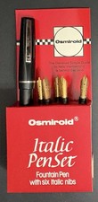 Vintage 1974 Osmiroid Italic Pen Set Fountain Pen Five Italic Nibs