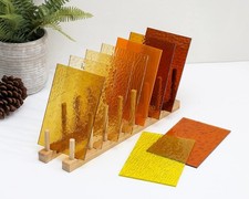 10 Sheets Transparent Stained Glass Sheets, 4x6 inch Colored Textured Cathedr...