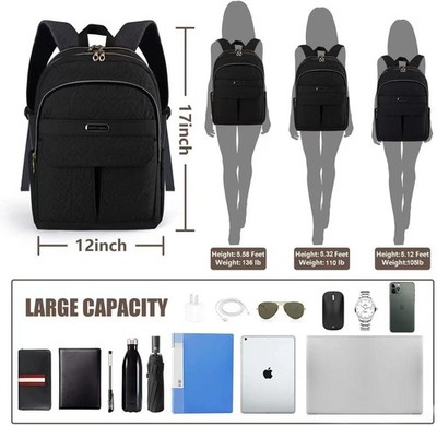15.6 Inch Laptop Backpack for Women Quilted College Work  display picture 3