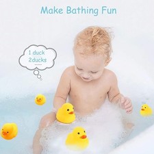 10Pcs Mold Free Yellow Rubber Ducks Waterproof Bath Duck Toys for Toddlers