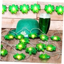 St Patricks Day Decorations Shamrocks String Lights Battery Operated 10 ft 20
