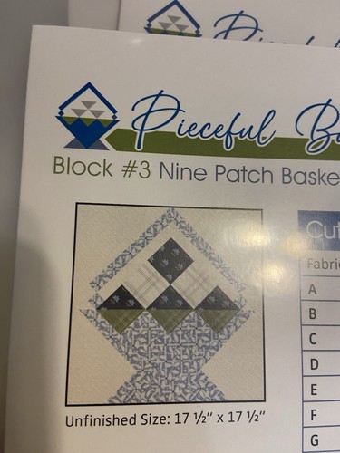 Complete Set Of Pieceful Baskets Patterns 2024 Fat Quarter Shop Sew Sampler BOM - Picture 5 of 14