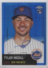 2022 Chrome Platinum Anniversary Blue Prism Refractor 4/99 Tylor Megill Auto 0he