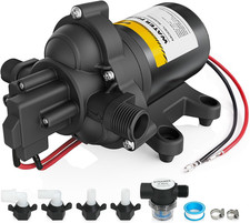 12V RV Water Pump, 4.0 GPM 45 PSI Diaphragm Pump, 12Volt Quiet Fresh Water Pump