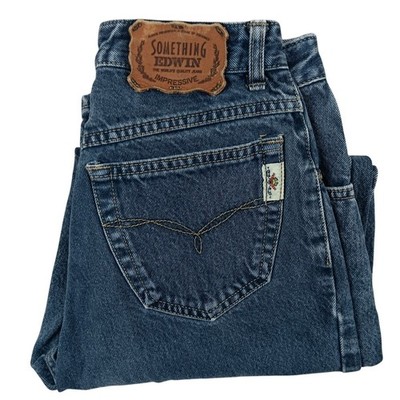 Something Edwin Japan Jeans Womens 25X27 Blue Slim Super High Rise Vintage