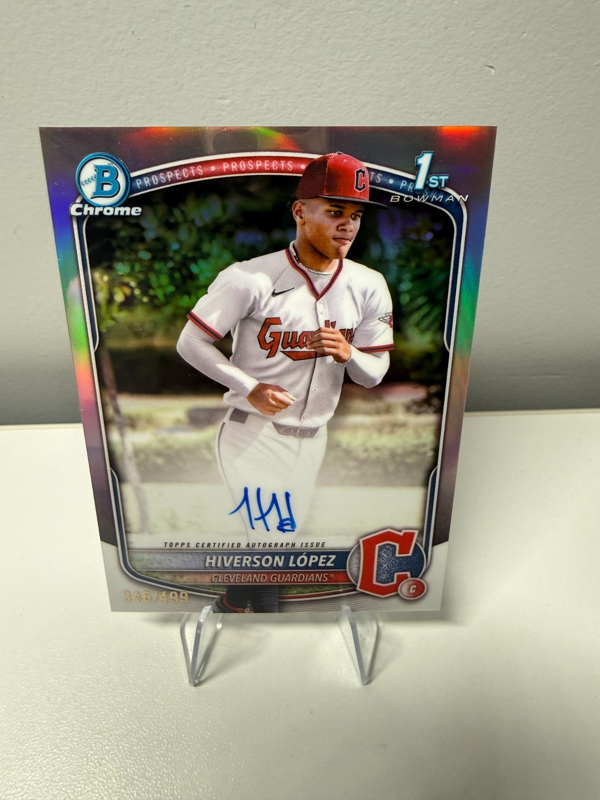 Hiverson Lopez 2025 Bowman Chrome 1st Chrome Refractor Auto /499 #CPA-HL