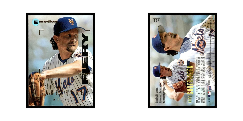 Bret Saberhagen 1995 SkyBox E-Motion #162 New York Mets Baseball Card NM - Image 3 of 3