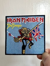 Iron Maiden Iron on Patch The Trooper Larger Size Embroidered Heavy Metal