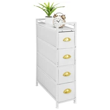 Narrow Dresser - 4 Drawers Fabric Storage Cabinet - Vertical Standing Storage...