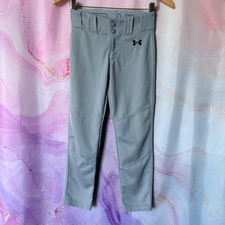Under Armour Youth S Gray Baseball Uniform Pants Athletic Sporty T-ball Wee Ball