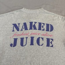 Vintage Naked Juice T Shirt Men’s XL 90s Doublesided Funny Tee USA Made