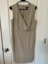 Chaps Women's Sleeveless Knee-Length Dress Khaki Color Size 10