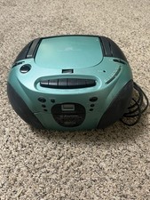 Portable CD Player Boombox with AM/FM Stereo Radio Cassette Player PD6509G -READ