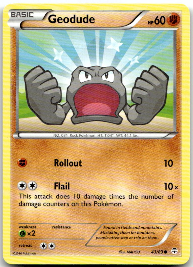 Geodude 43/83 Common Generations Pokemon Lightly Played