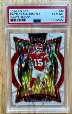 2024 Panini Select - Concourse Patrick Mahomes II #33 White Shock Prizm /199