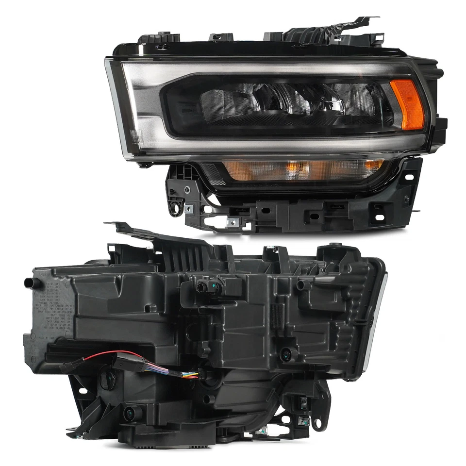 Upgrade FULL LED Headlights For 2019-2024 RAM 2500 3500 Black Left+Right Pair - Image 2 of 4