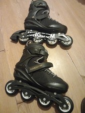 Kingdom GB Rage Inline Skates Roller Blades Black Recreational Adult Boots UK  8