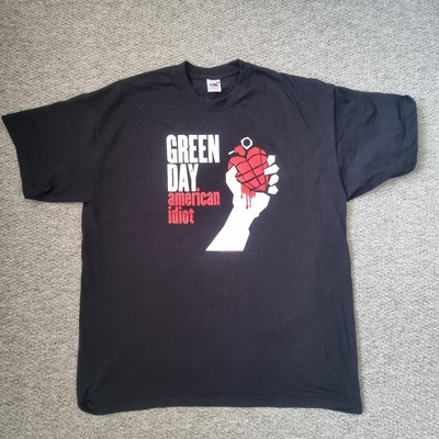 Vintage Green Day American Idiot T-Shirt 2004 Black Fruit Loom Premium XL Herren